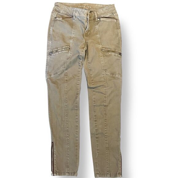 White House Black Market Skimmer Stretch Pants Size 2 Khaki Cotton Utility Cargo - Picture 1 of 6